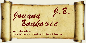 Jovana Bauković vizit kartica